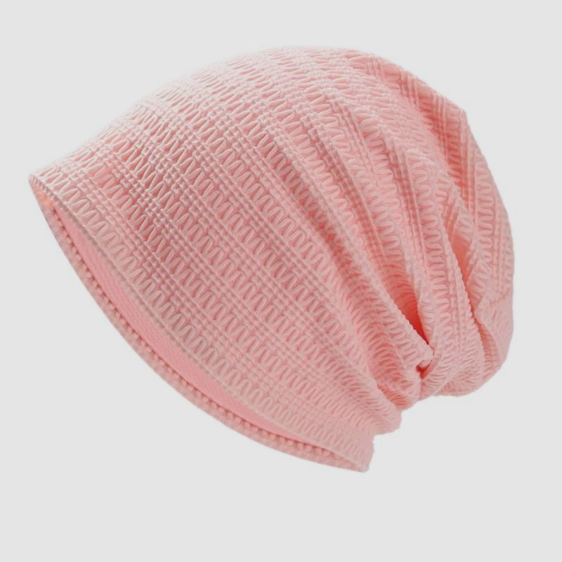 Large Head Circumference Solid Color Hollow Out Slouchy Beanie Spring