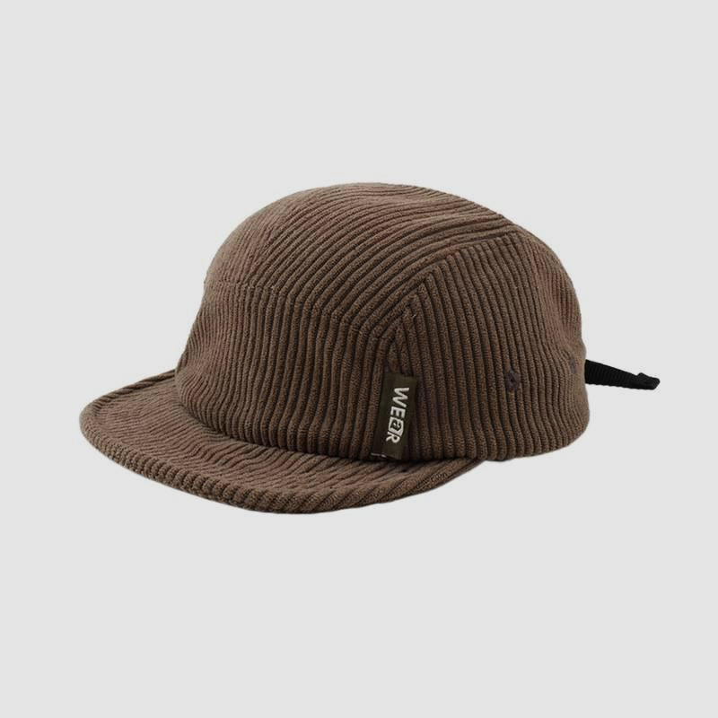 Corduroy Solid Color American Style Soft Brim Five-Panel Cap