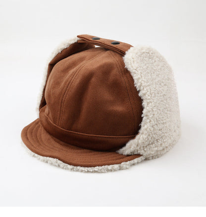 Lambswool Thickened Ears Protection Hat Warm Trapper