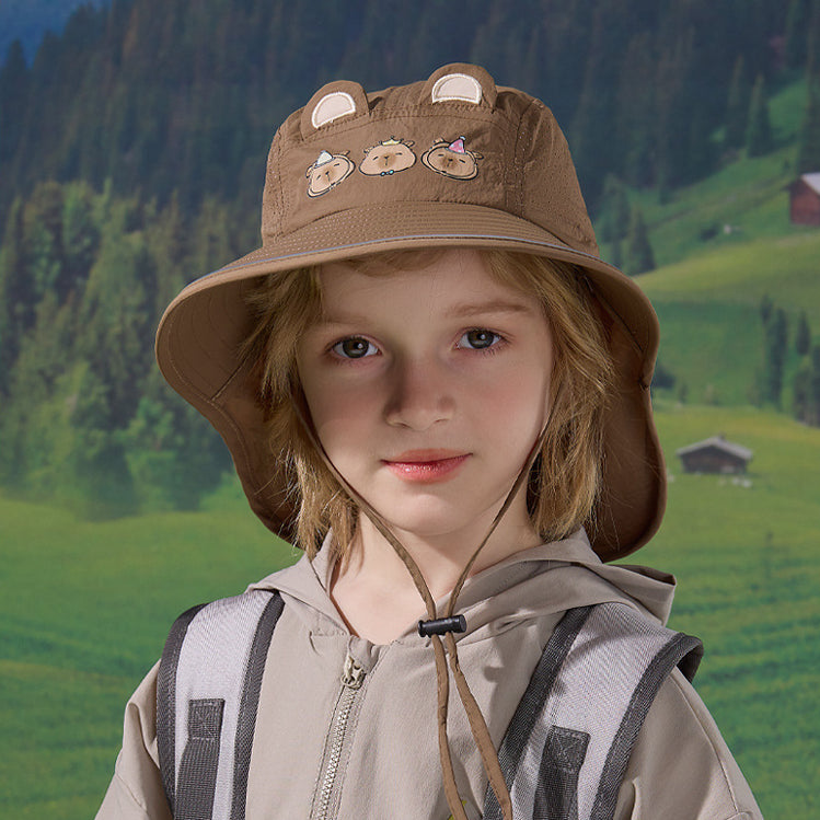 Children's Hat Cartoon Shawl Neck Protection Sun Protection Hat Quick Drying Waterproof Fisherman Hat