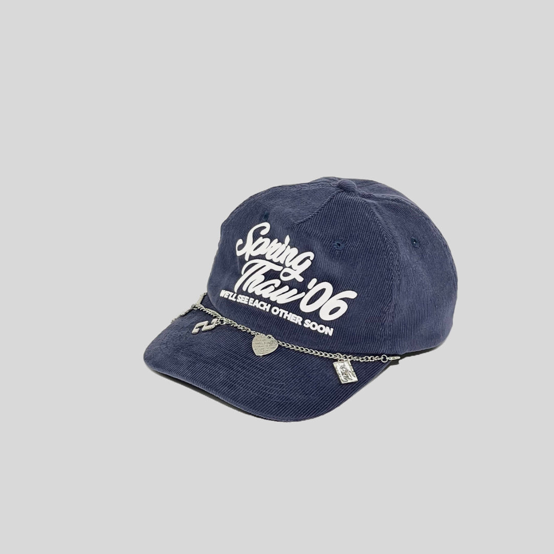 Detachable Chain Bracelet Corduroy Baseball Cap