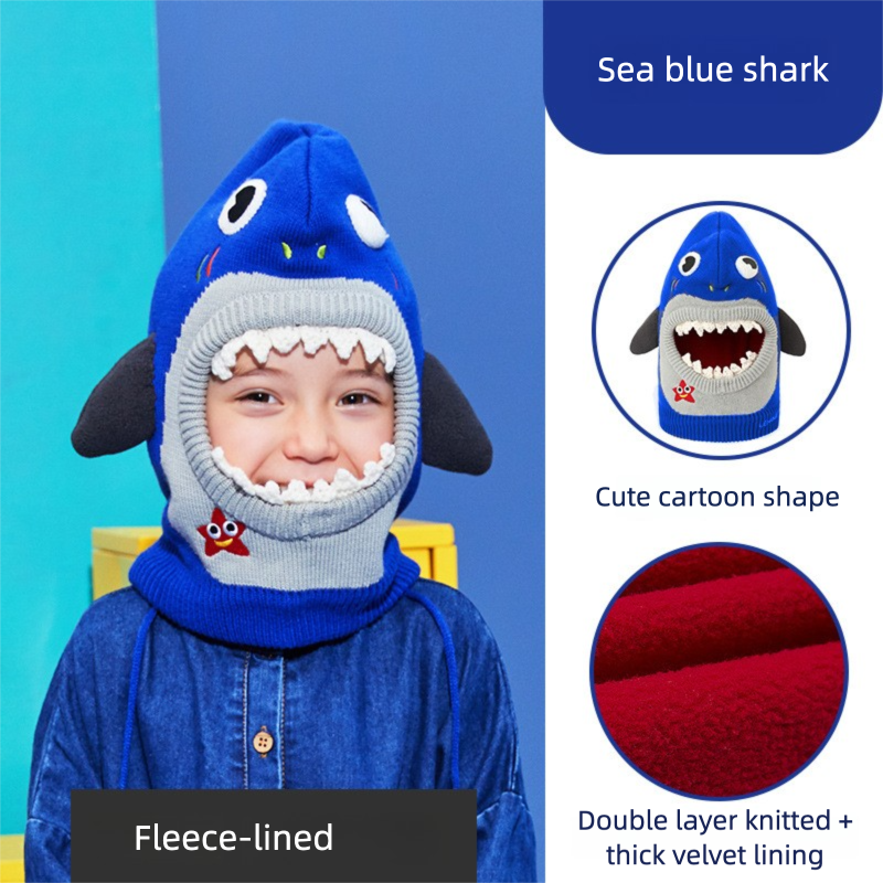 Children's Ear Protection Hat Cartoon Animal Fleece Lined Thickened Warm