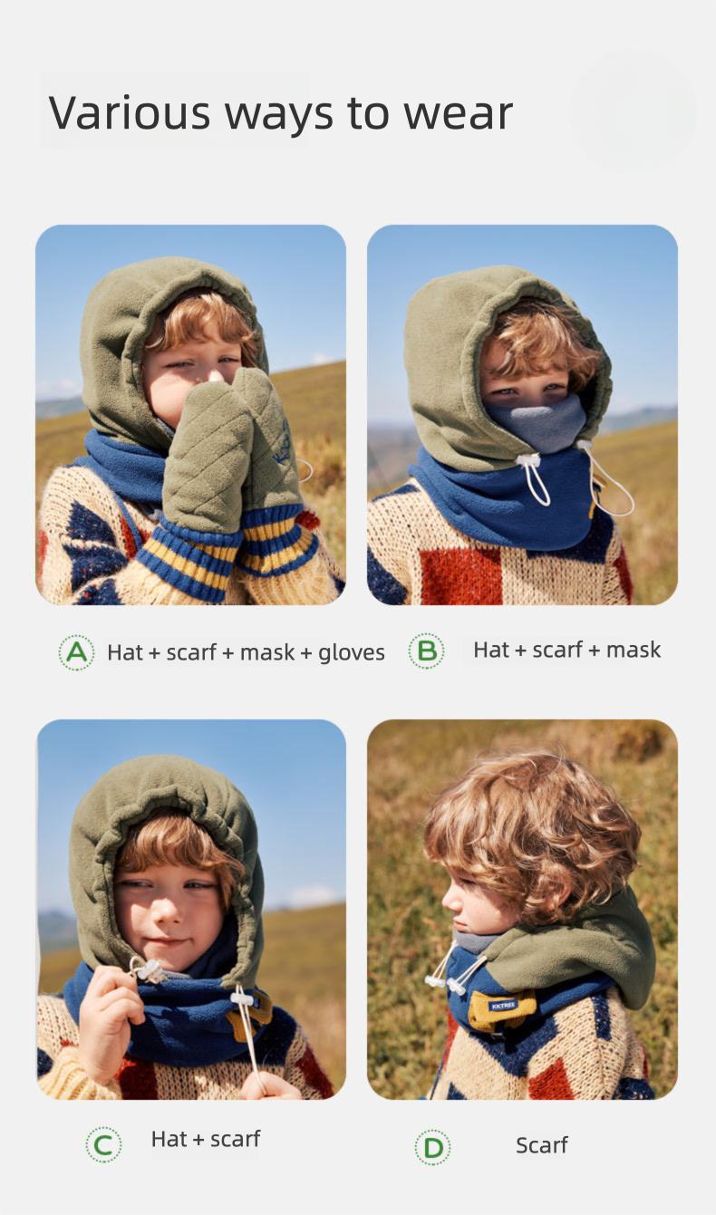 Children's Hat Scarf Integrated Windproof Mask Anti-static Ear Protection Hat