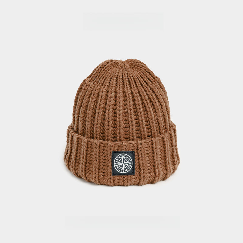 Solid Color Thick Needle Warm Beanie