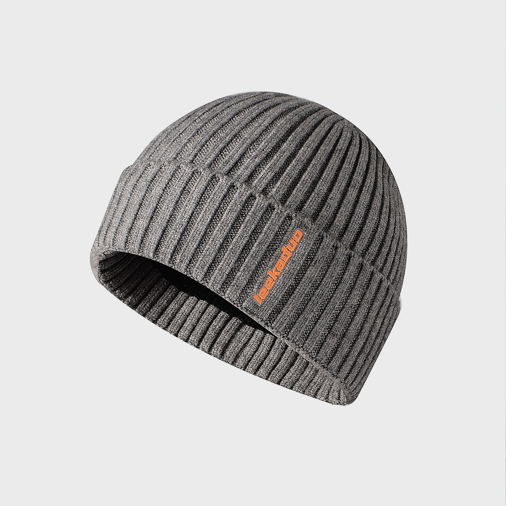 Embroidered Cuffed Dome Hat Outdoor Knitted Wool Hat