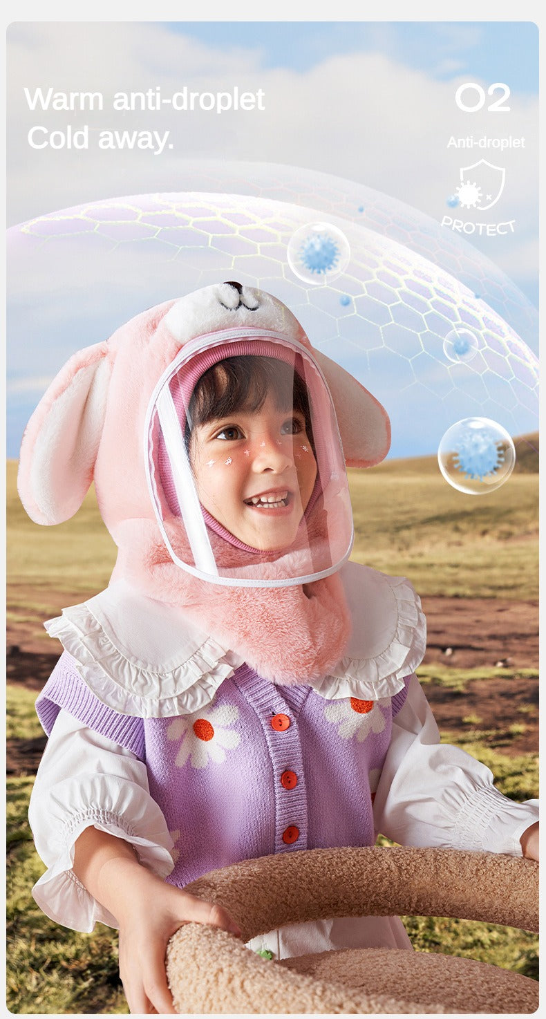 Children's Protective Warm Thickened Pullover Integrated Ear Protection Hat