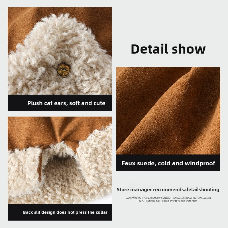 Cat Ear Teddy Fleece Suede Thick Ear Flap Hat