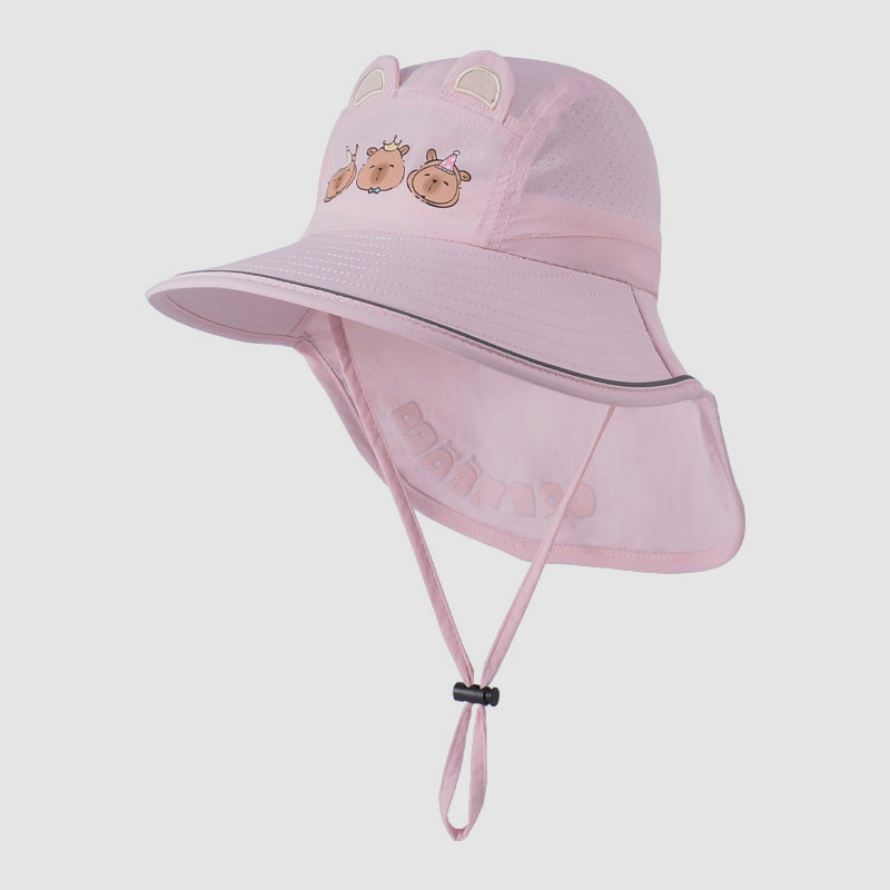 Children's Hat Cartoon Shawl Neck Protection Sun Protection Hat Quick Drying Waterproof Fisherman Hat